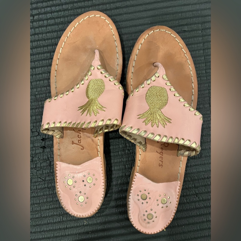 ‘Jack Rogers’ Pink & Gold Pineapple Sandals